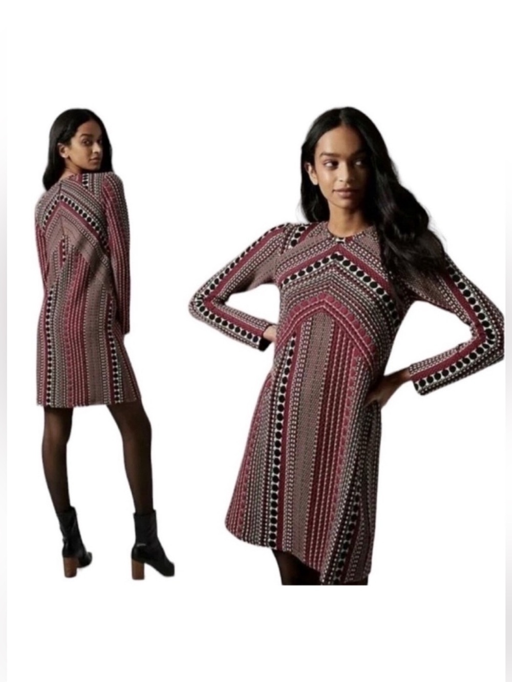 Maeve Anthropologie NWT Kierra jacquard ponte-knit stretch mini dress size small